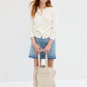 GAP Cream Button-Up Cardigan